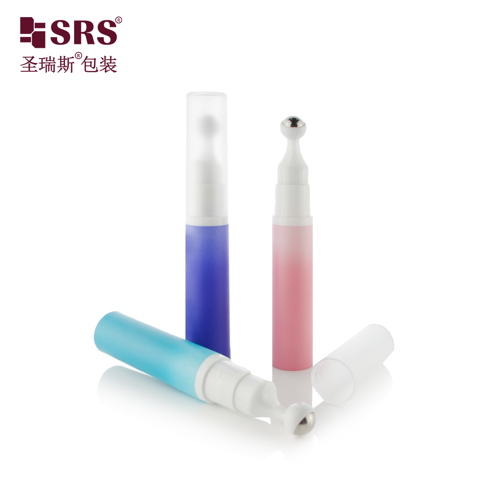 Manufactory Custom New Gradient Macarons Color Press Airless Pump Roller Bottle For Eye Cream