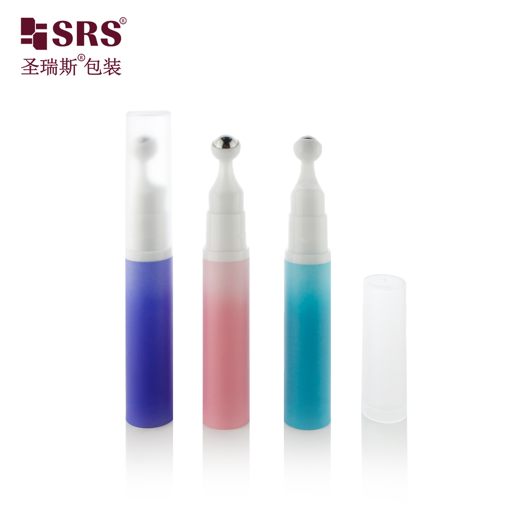 Manufactory Custom New Gradient Macarons Color Press Airless Pump Roller Bottle For Eye Cream