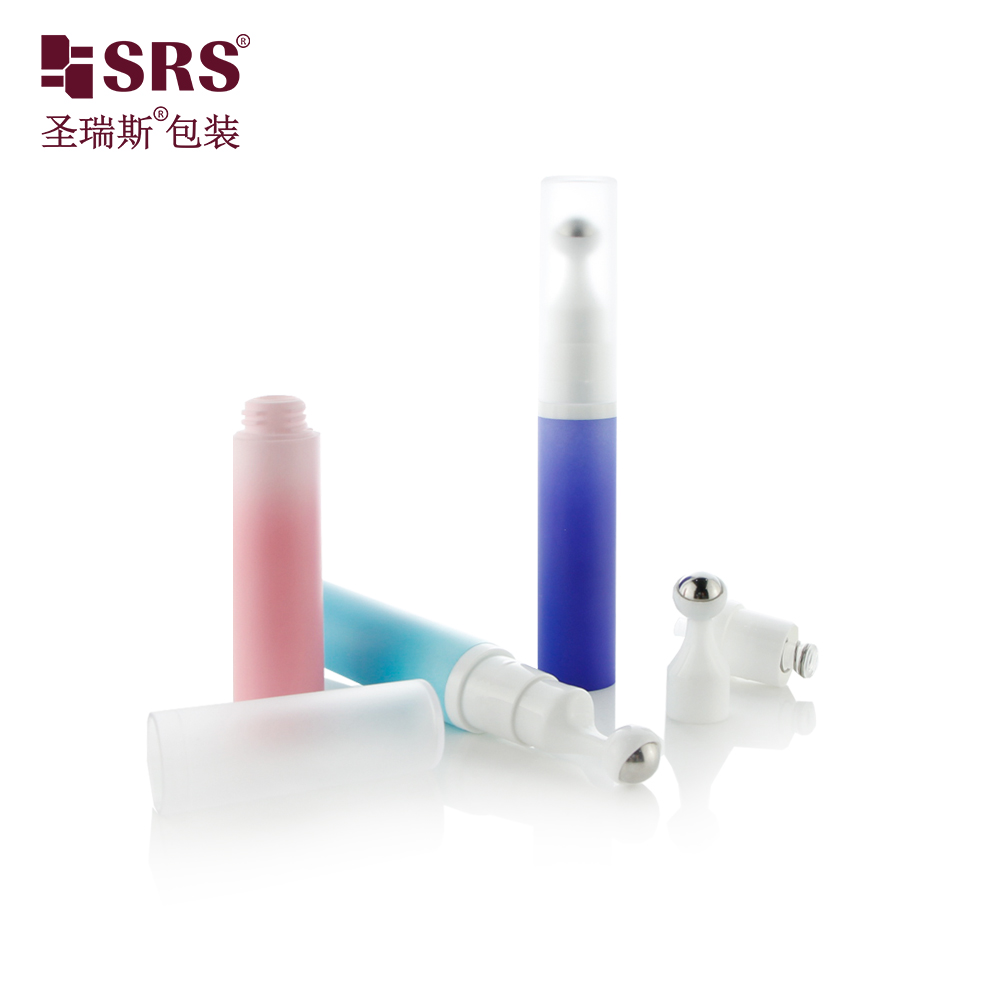 Manufactory Custom New Gradient Macarons Color Press Airless Pump Roller Bottle For Eye Cream