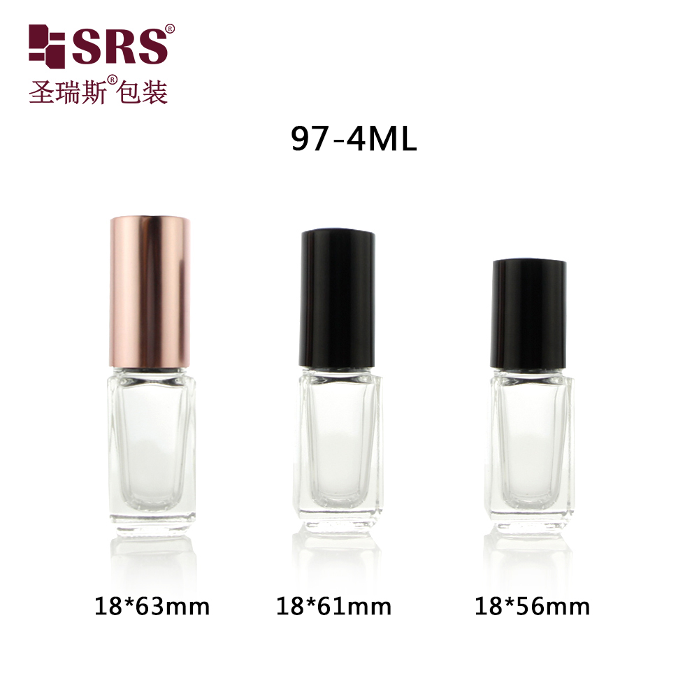 New Arrival 5ml Transparent Square Glass Roll On Essential Lip Oil Glass Bottle Package