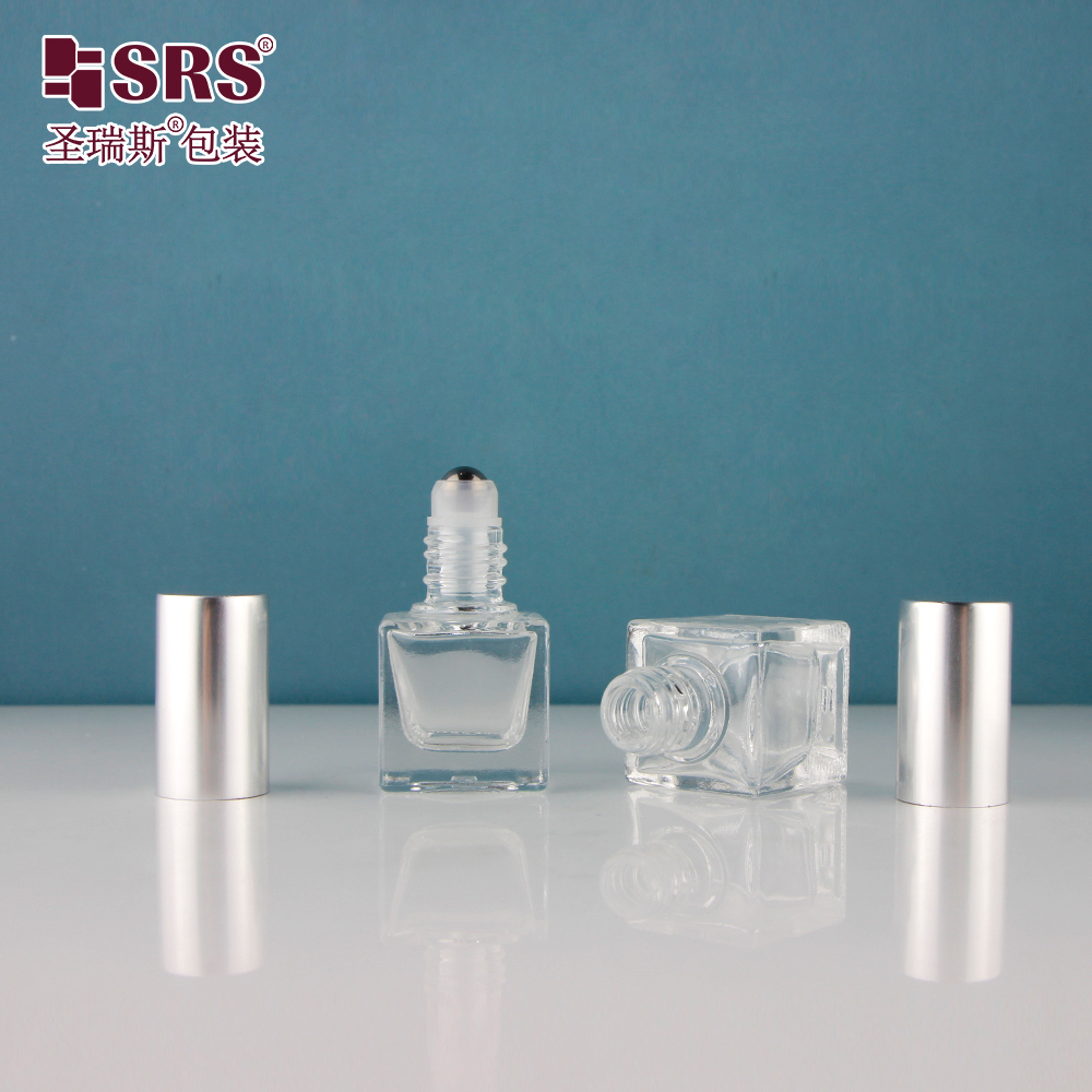 Small Capacity Square 5ml High Quality Glass Roll On Bottle For Perfume Essential Oil