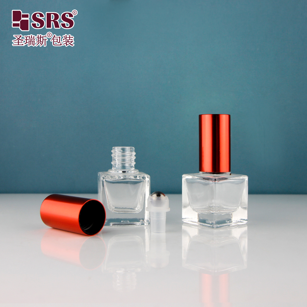 Small Capacity Square 5ml High Quality Glass Roll On Bottle For Perfume Essential Oil