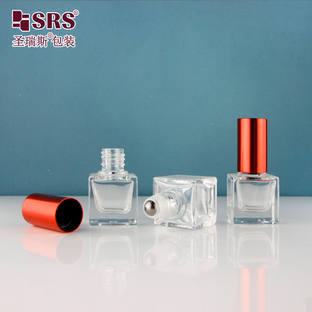 Small Capacity Square 5ml High Quality Glass Roll On Bottle For Perfume Essential Oil