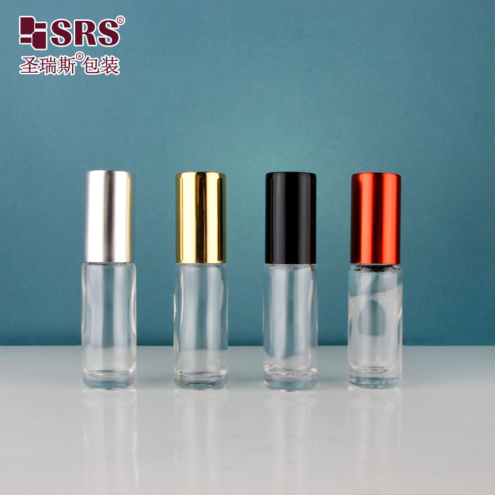 New Fashion Essential Oil 5ml Cylinder Perfume Roll On Glass Bottle