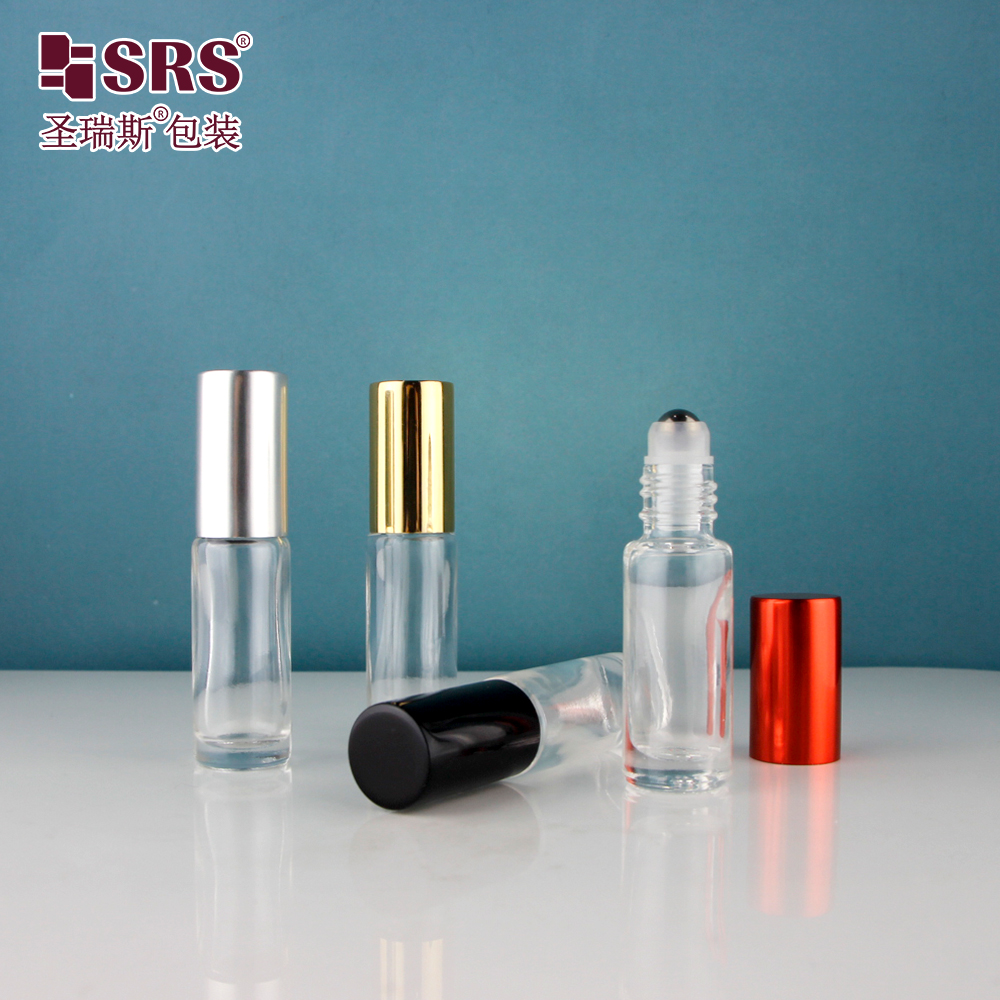 New Fashion Essential Oil 5ml Cylinder Perfume Roll On Glass Bottle