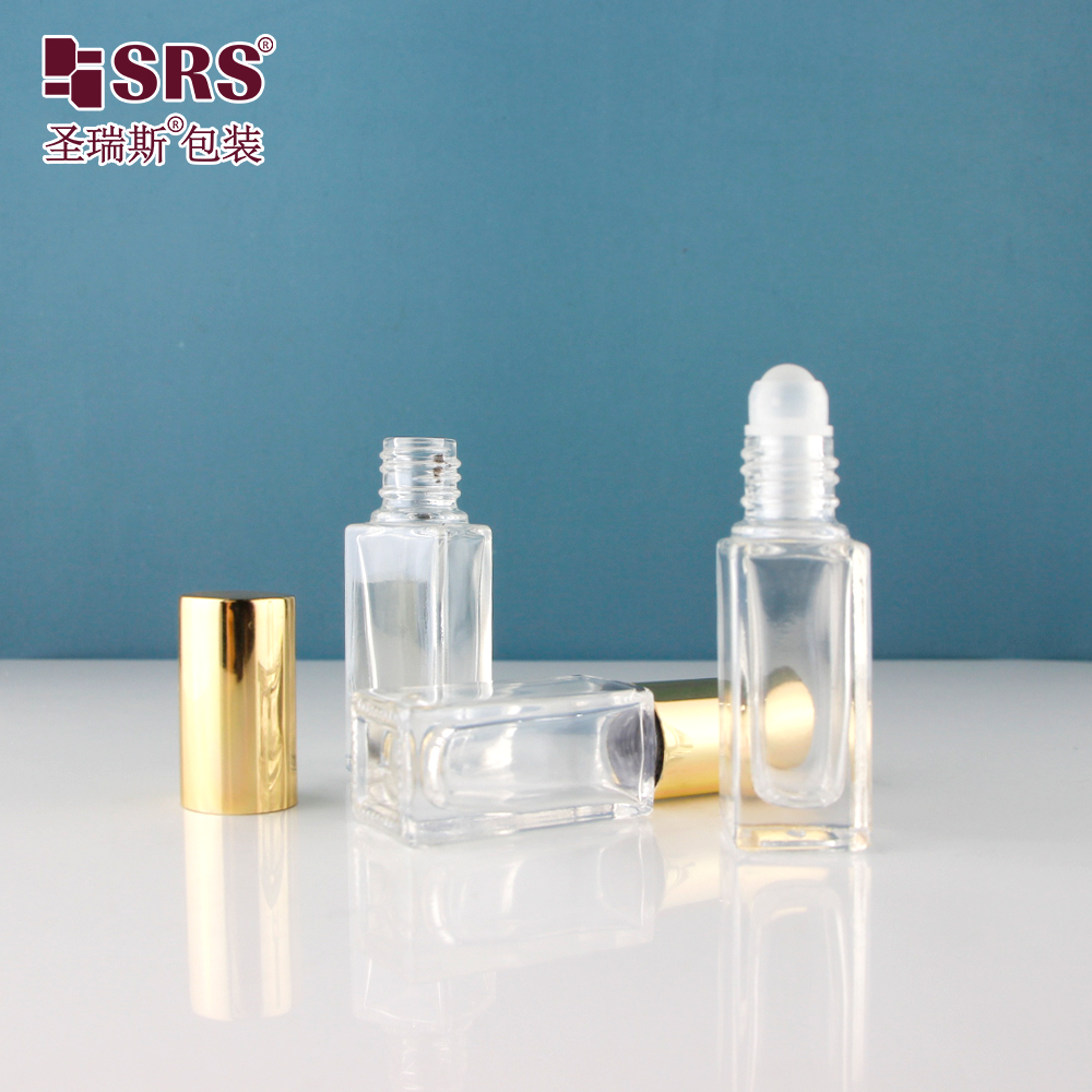 3ml 4ml 5ml Mini Essential Oil Roller Bottle Packaging Luxury Aluminum Cap Roll on Bottle