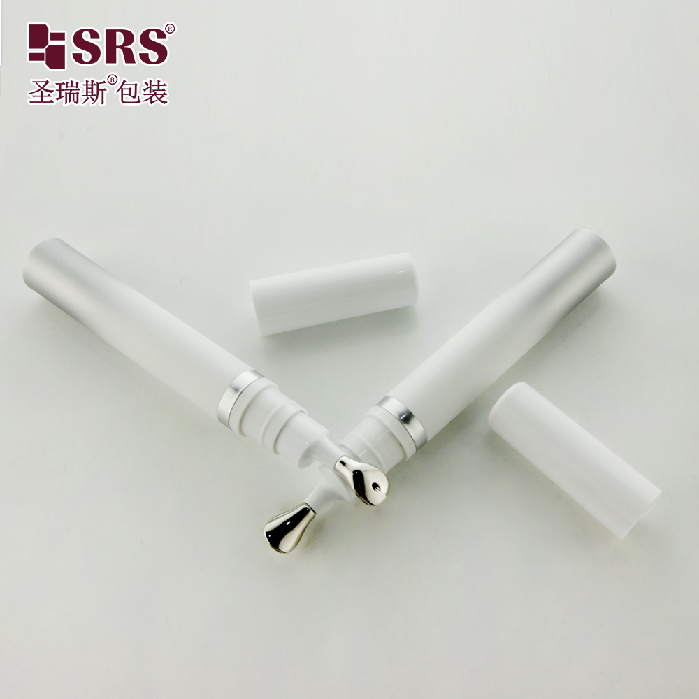 Gradient Color 15ml Custom Decoration PP Plastic Airless Press Eye Cream Roll On Bottle