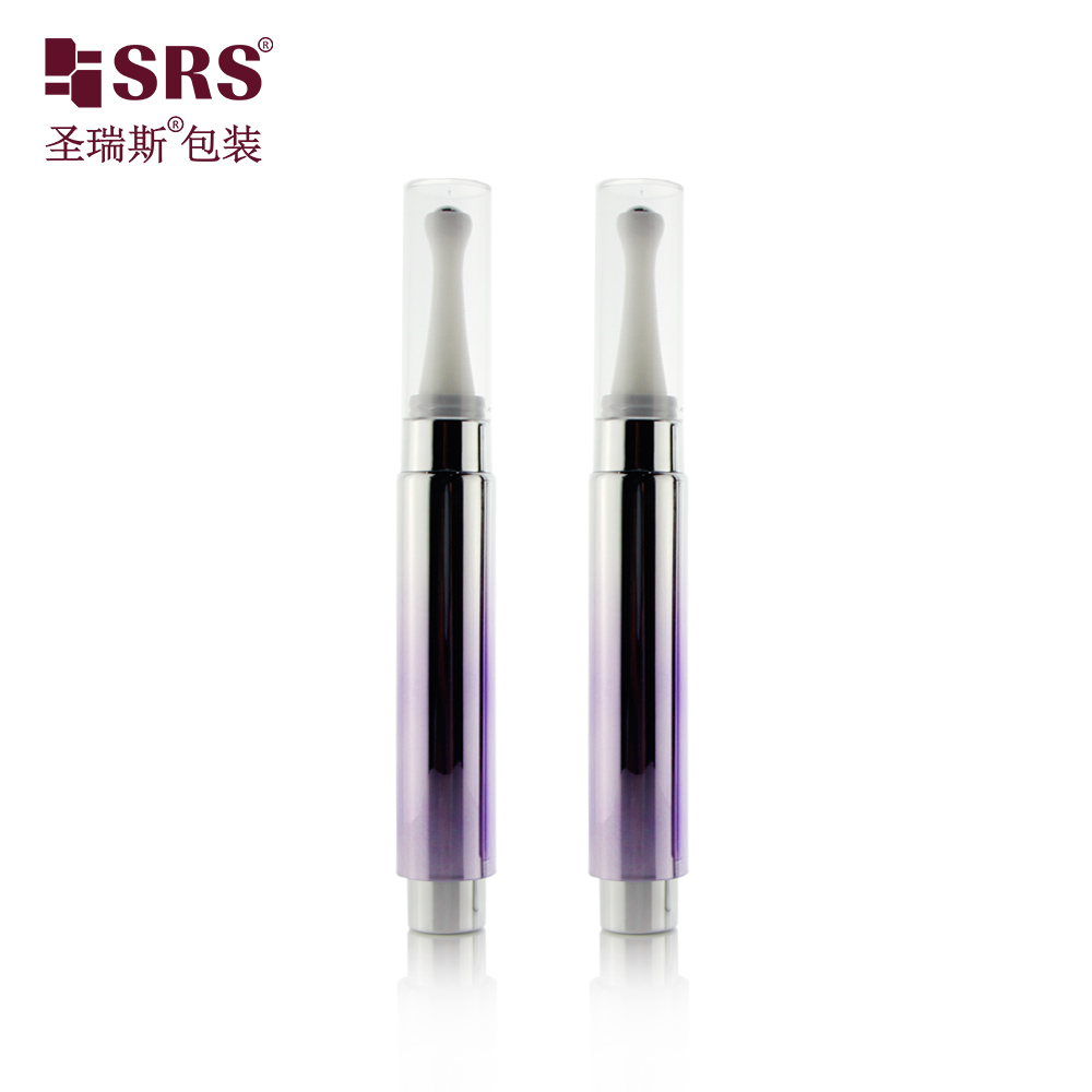 Custom 5ml Gradient Color Double Wall PETG Plastic Airless Press Eye Cream Roller Bottle