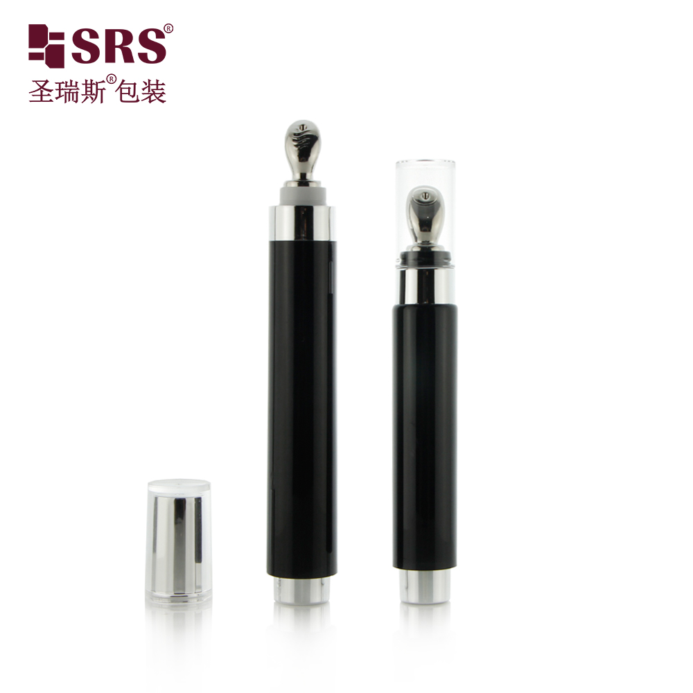 5ml 10ml Wholesale Black Eye Cream Mini Small Airless Plastic Pump Serum Roll On Bottle 