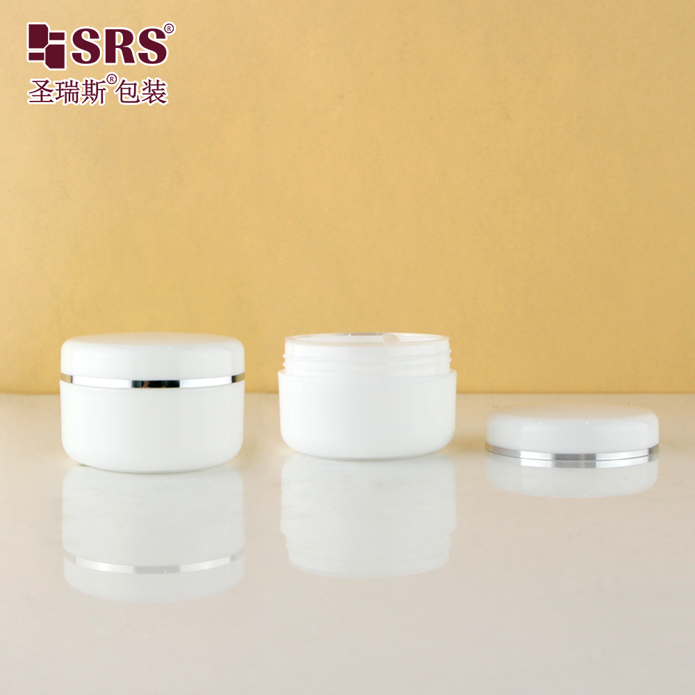 White Injection Custom Color Empty Facial Cream Plastic Container 50ml PP Jar