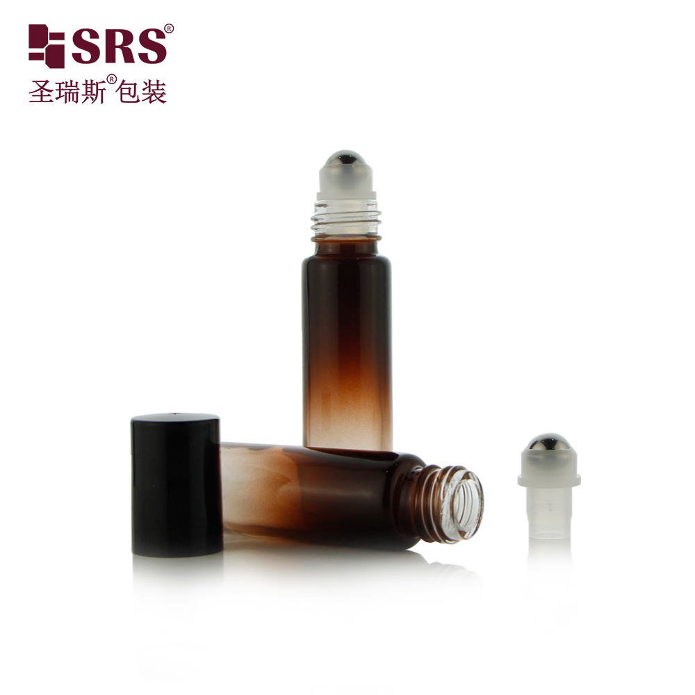 1/3oz essential oil custom gradient color glass 10ml roll on glass bottle