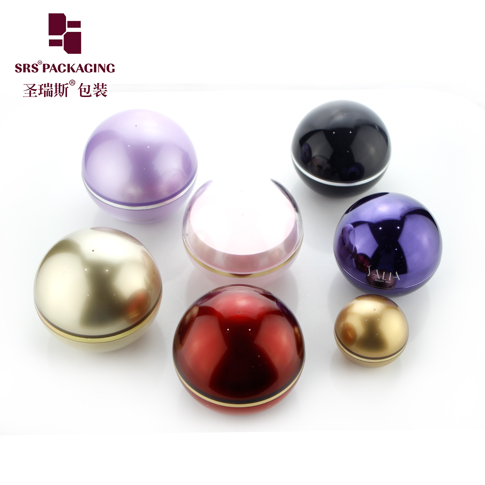 SRS 5g 15g 30g cosmetic empty packaging ball shape lip balm container round acrylic jar