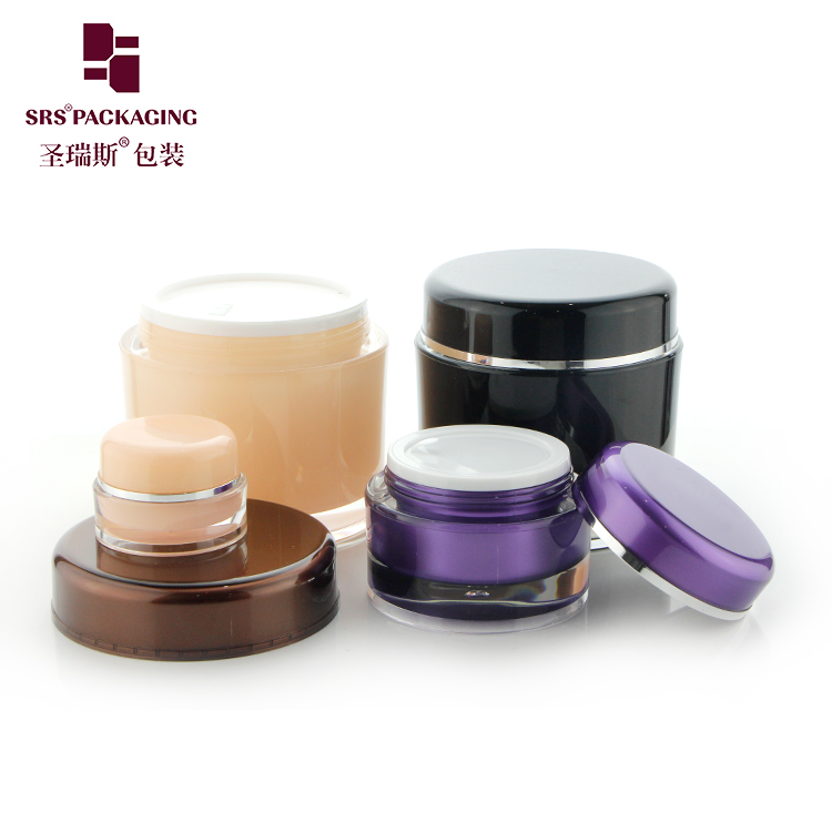 Hot-sell 100g Empty Plastic Cosmetic Eye shadow Cream Acrylic Cosmetic Jar Round Sample Jar