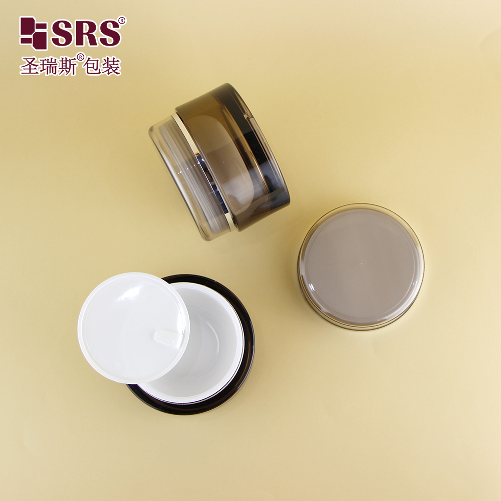 Hot-sell 100g Empty Plastic Cosmetic Eye shadow Cream Acrylic Cosmetic Jar Round Sample Jar