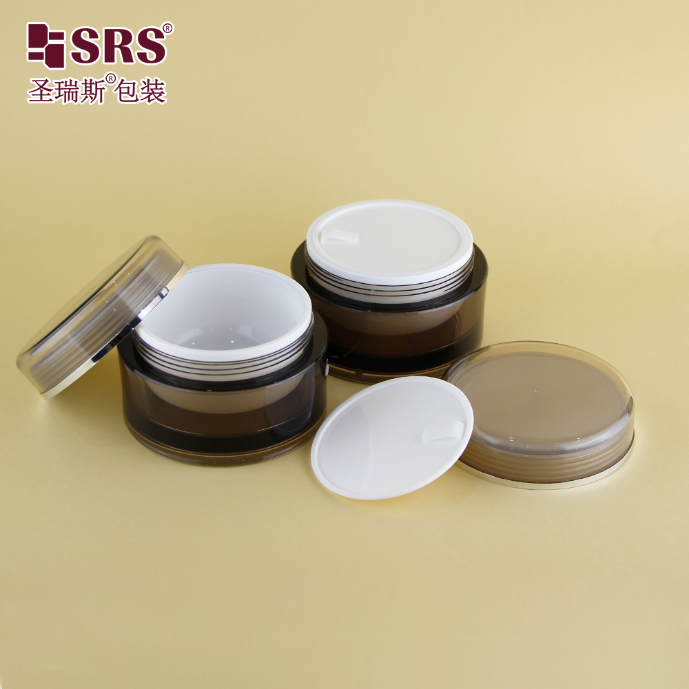 Hot-sell 100g Empty Plastic Cosmetic Eye shadow Cream Acrylic Cosmetic Jar Round Sample Jar