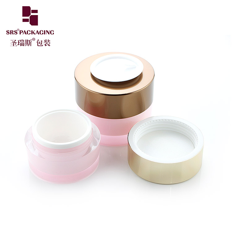 Acrylic plastic cream jar 50g 30g 15ml face cream container with aluminium cap