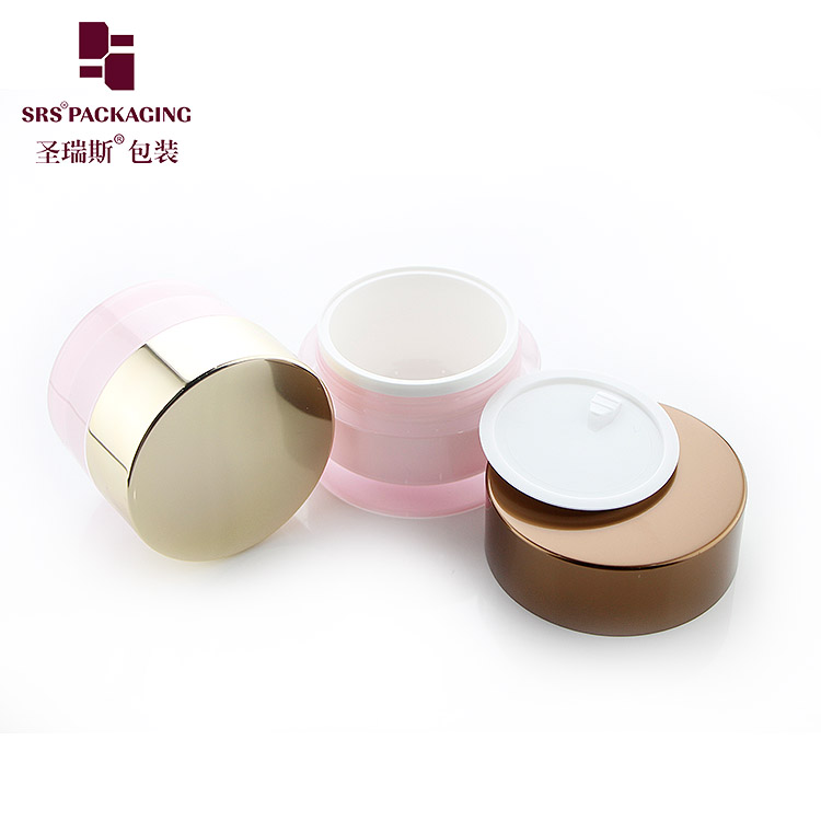 Acrylic plastic cream jar 50g 30g 15ml face cream container with aluminium cap