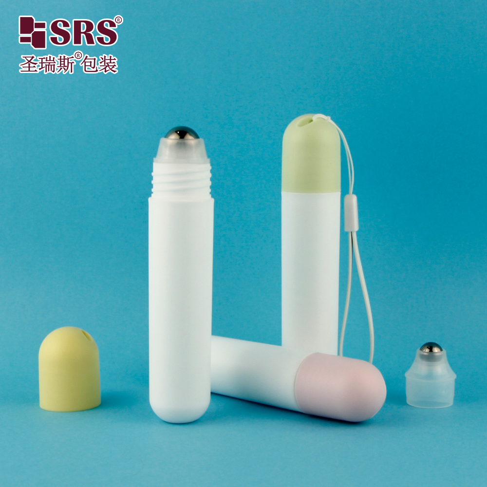 Empty New Design Cosmetic 20 ml PP Roll On Bottle Steel Roller Ball Custom Color Eye Cream Container