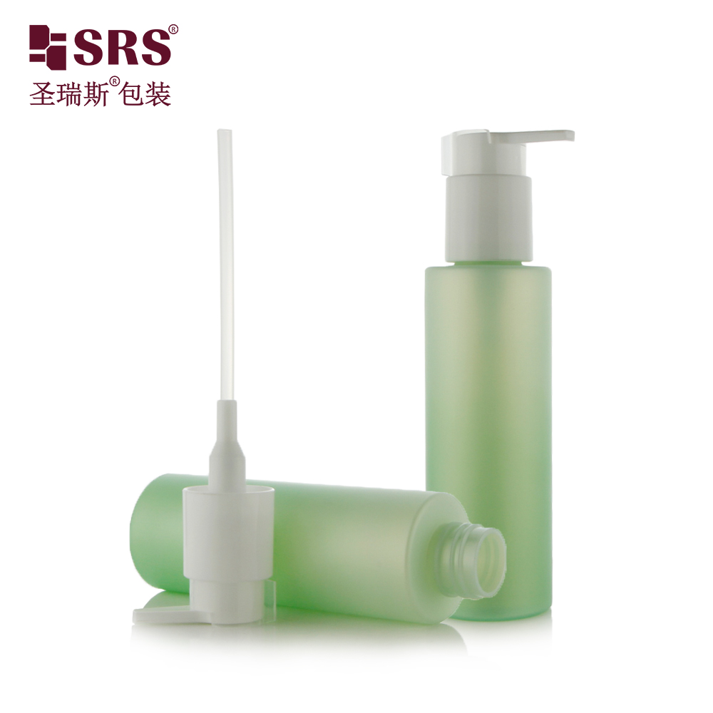 4oz skincare product cosmetic packaging 120ml gradient color flat pet bottle with lock pump