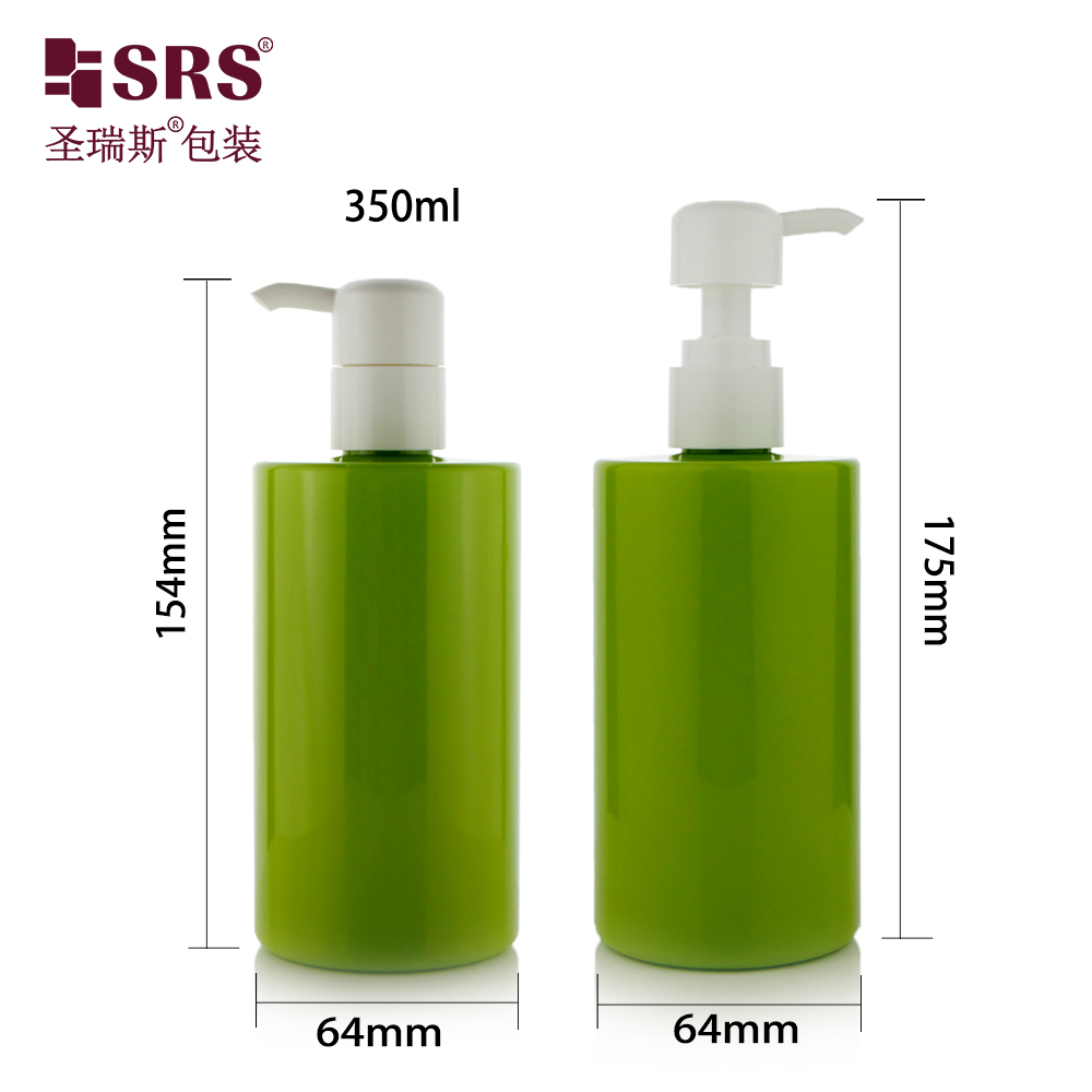 350ml toiletries packaging pet bottle pump customize color empty plastic container