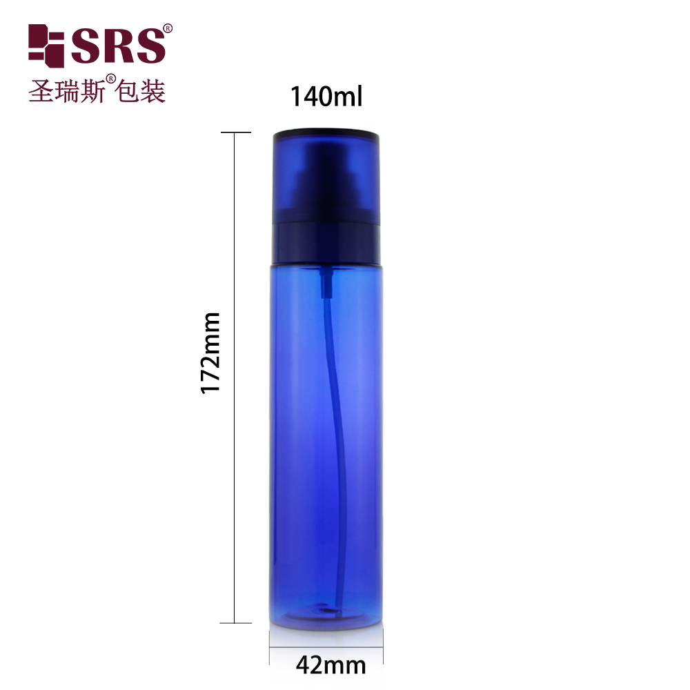 140ml plastic customize blue green fancy pet bottle with spray pump