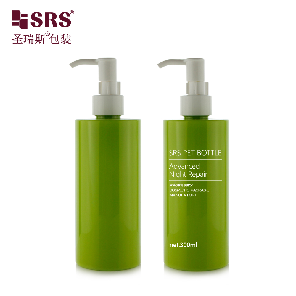 300ml Luxury PCR Eco-friendly Material Custom Color Skincare Serum Gel PET Lotion Bottle