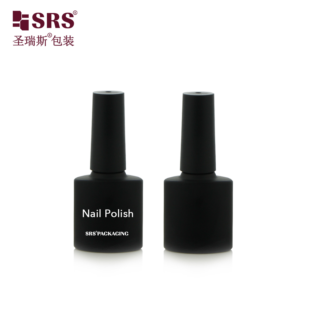 7ml Glass Bottles With Brush Paint Black Luxury Customization Empty Nail Polish Bottle