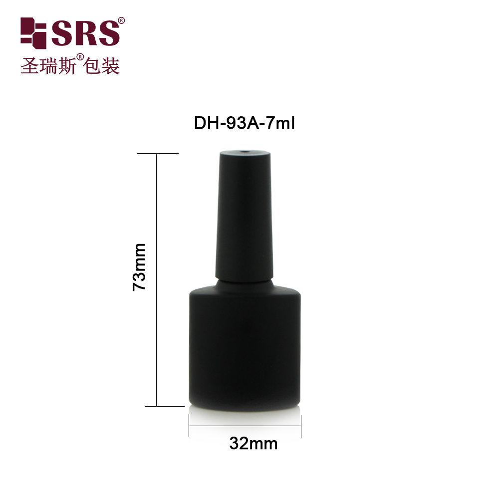 7ml Glass Bottles With Brush Paint Black Luxury Customization Empty Nail Polish Bottle
