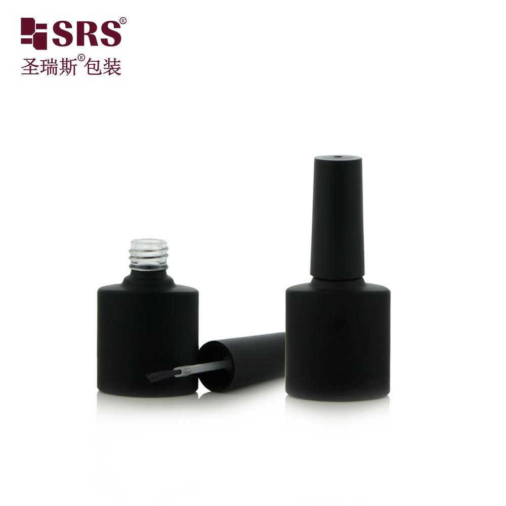 7ml Glass Bottles With Brush Paint Black Luxury Customization Empty Nail Polish Bottle