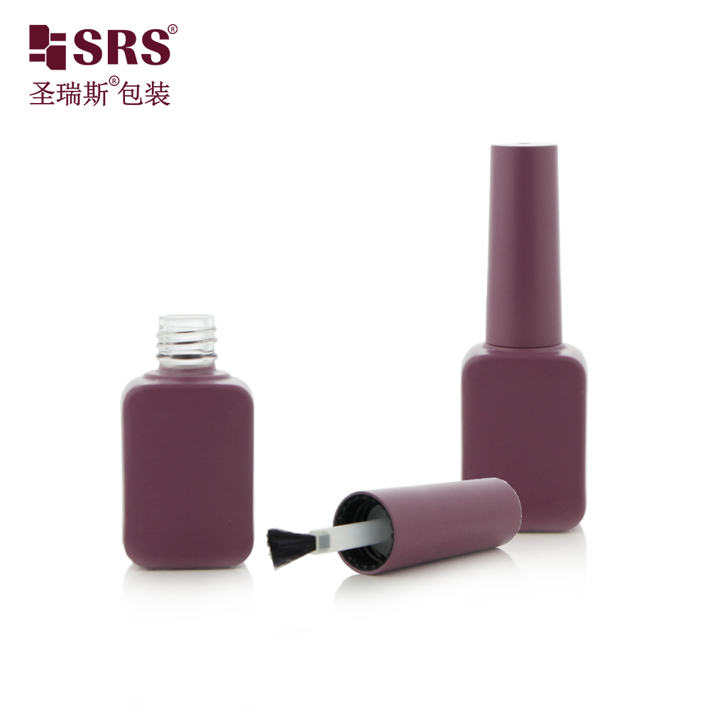 Customize Red Color 8ml Frosted Nail Polish Bottle Glass Cosmetic Packaging