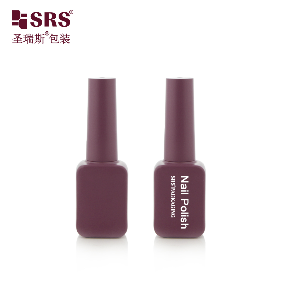 Customize Red Color 8ml Frosted Nail Polish Bottle Glass Cosmetic Packaging