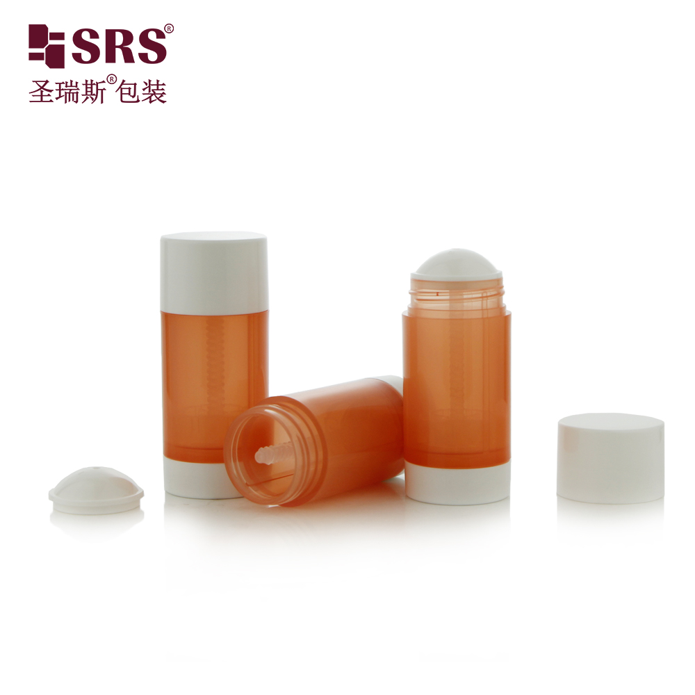 Round Translucent Color Pink Blue Orange Custom PP PCR Fill From Bottom Twist Up Deodorant Stick