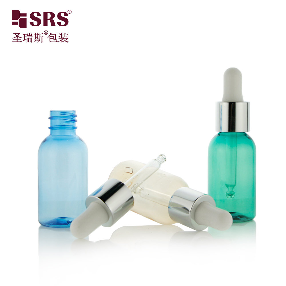 New Design Hot Sale 30ml PET Plastic Dropper Bottle 1oz Essential Oil Dropper Serum Bottle