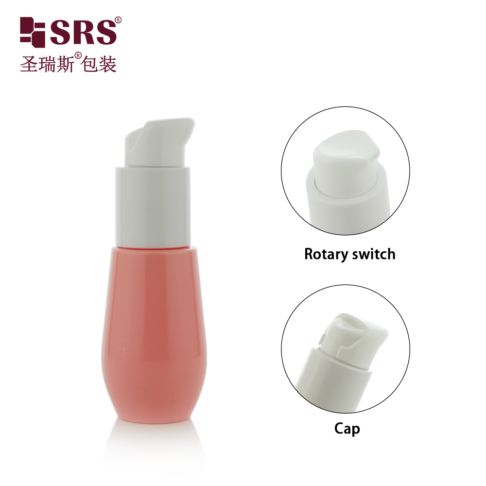 30ml Cute Injection Custom Color Plastic Recycled U Shape Bottom Lotion Pump Pink PET Bottle