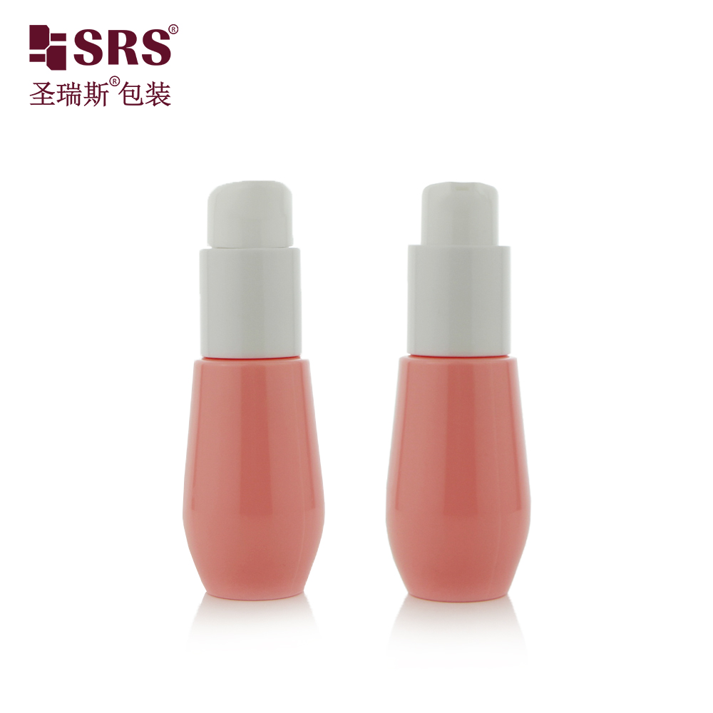 30ml Cute Injection Custom Color Plastic Recycled U Shape Bottom Lotion Pump Pink PET Bottle