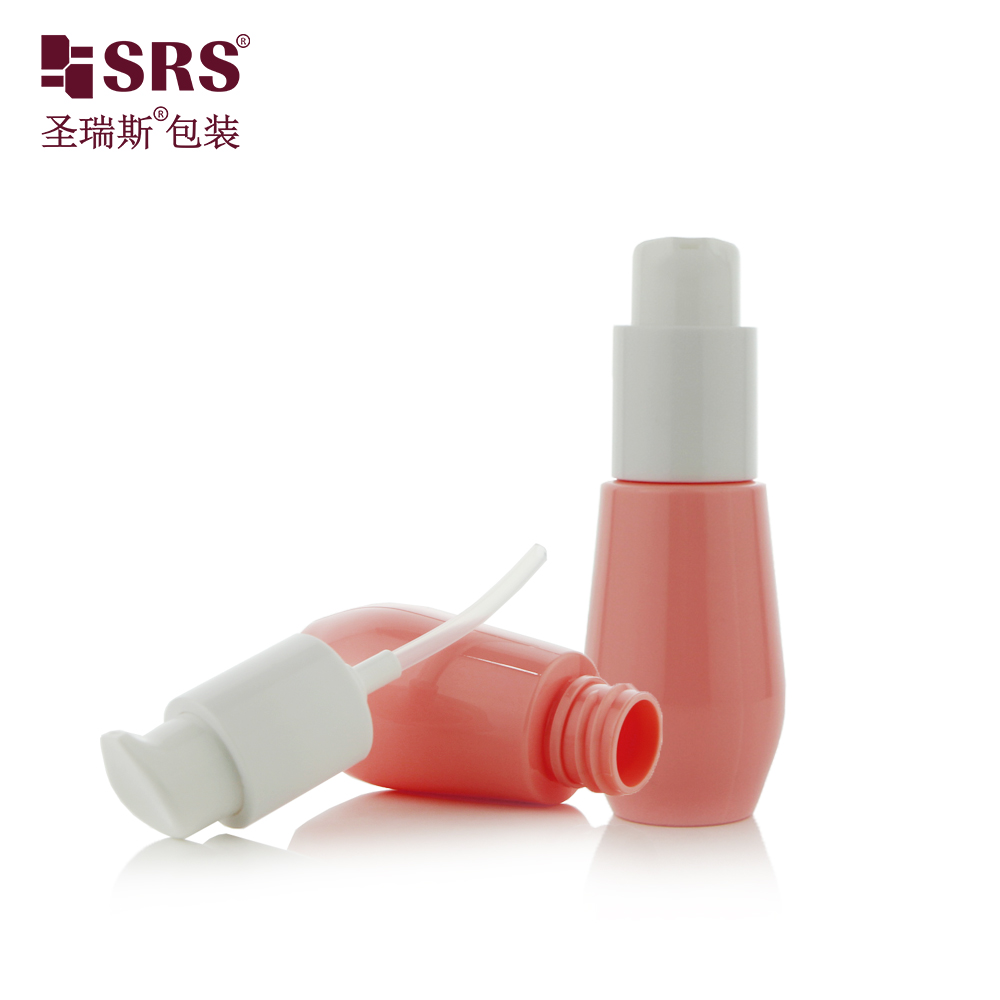 30ml Cute Injection Custom Color Plastic Recycled U Shape Bottom Lotion Pump Pink PET Bottle