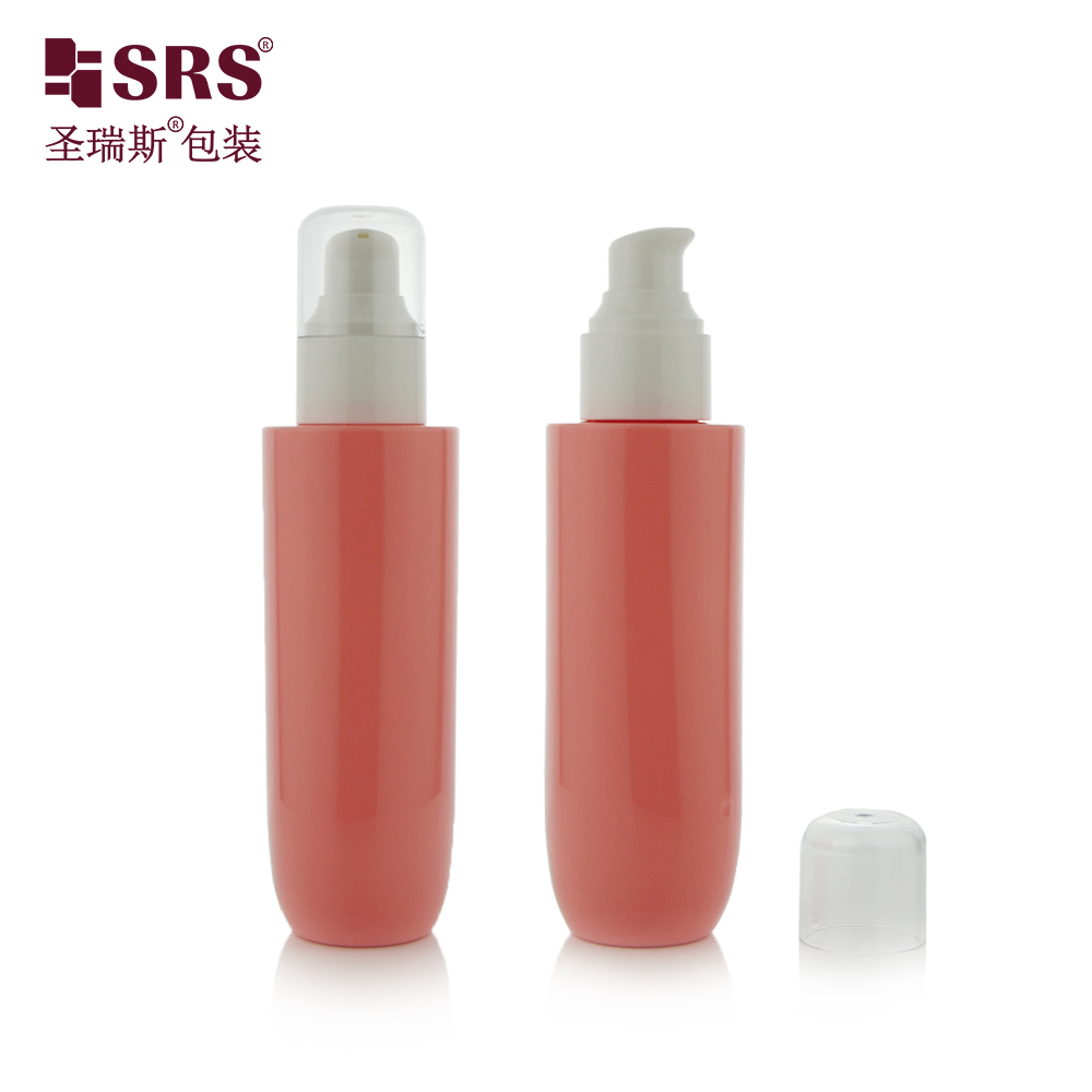 100ml Red Special Shape Lotion Bottle PET Plastic Bottle Toner Cosmetic Bottles