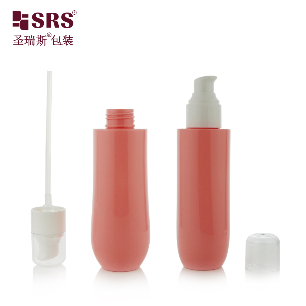 100ml Red Special Shape Lotion Bottle PET Plastic Bottle Toner Cosmetic Bottles