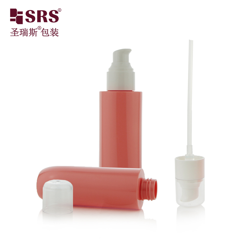 100ml Red Special Shape Lotion Bottle PET Plastic Bottle Toner Cosmetic Bottles