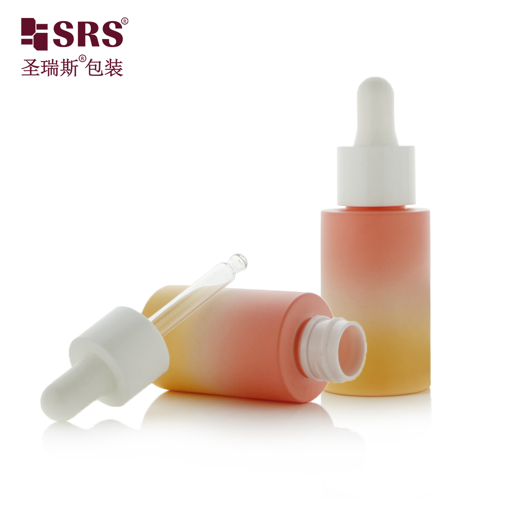 30ml Oil Bottle Frosted Dropper Bottle Essence Bottle Cosmetic Plastic Head Dropper Essential Oil Dispenser Container