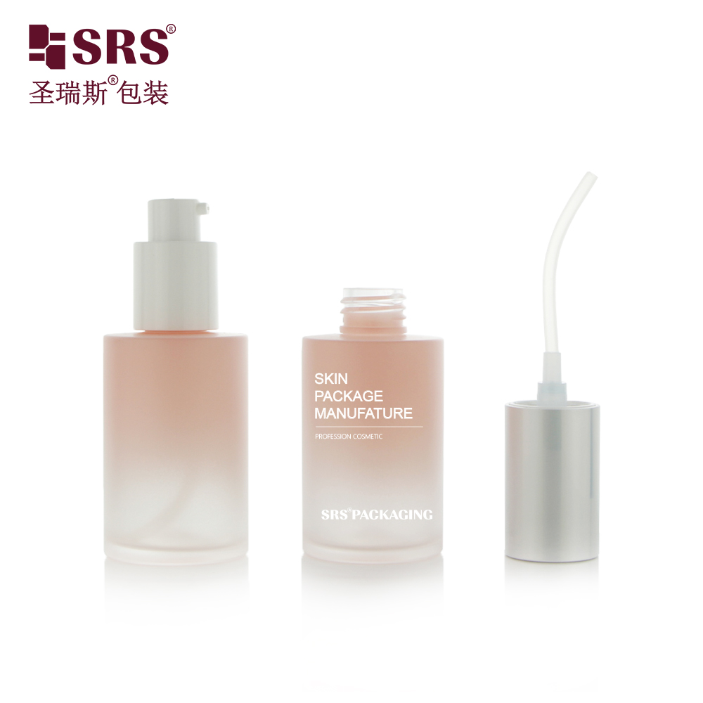50ml Gradient Pink Essence Bottle Cosmetic PET Bottle Skin Care Lotion Bottle Face Cream Packaging Supplier