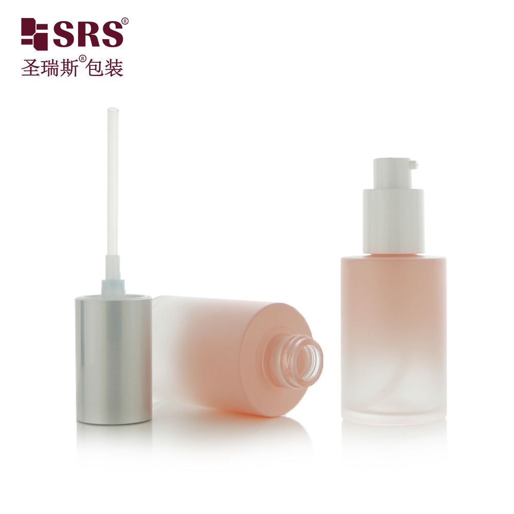 50ml Gradient Pink Essence Bottle Cosmetic PET Bottle Skin Care Lotion Bottle Face Cream Packaging Supplier