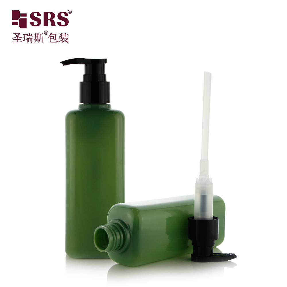 Customize Logo Square Large Capacity Split Shampoo Shower Gel Cosmetics Pressing Pump Empty Plastic PET Bottle