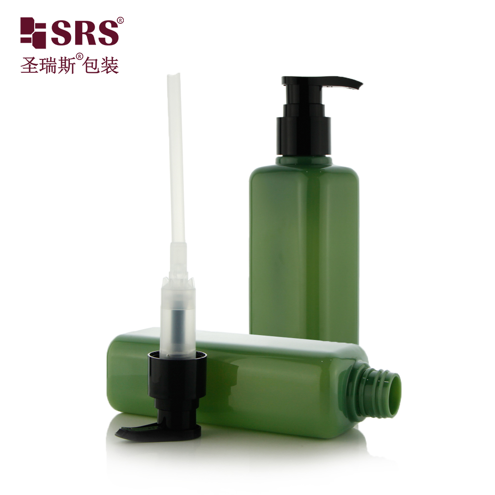 Customize Logo Square Large Capacity Split Shampoo Shower Gel Cosmetics Pressing Pump Empty Plastic PET Bottle