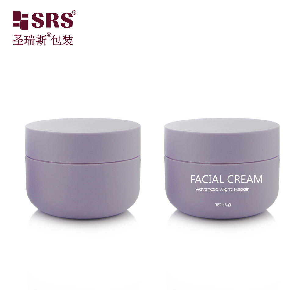 SRS High-end 100g Double Wall Round Bottom Screw Cap PP Cosmetic Cream Jar