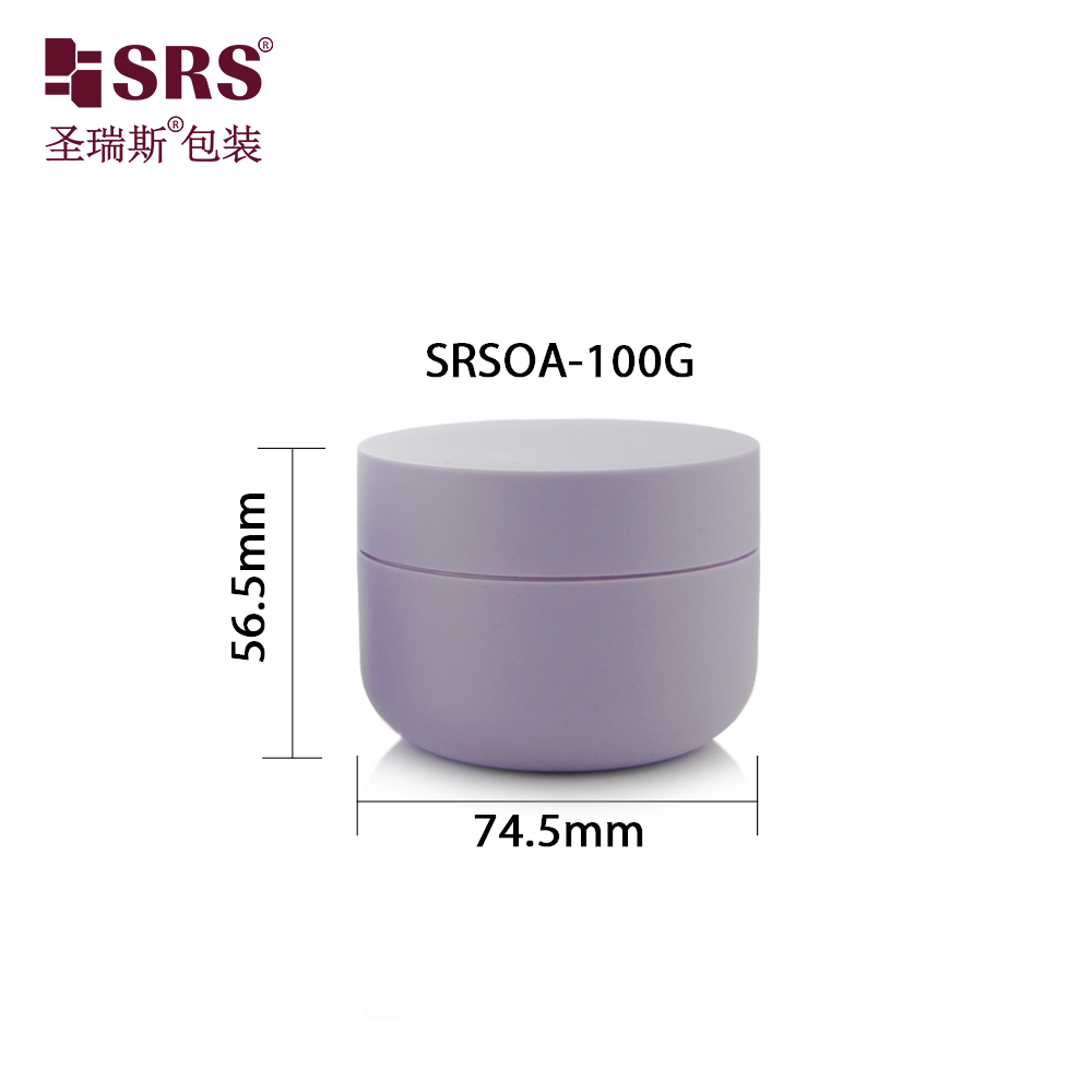 SRS High-end 100g Double Wall Round Bottom Screw Cap PP Cosmetic Cream Jar