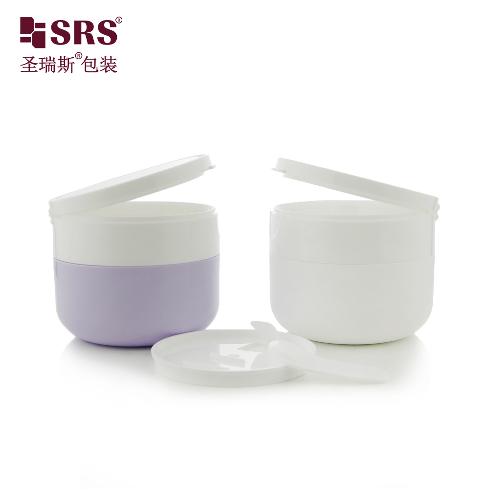 100g Purple Flip Lid PP Material with Spoon Skin Care Packaging Cosmetic Cream Empty Plastic Jar