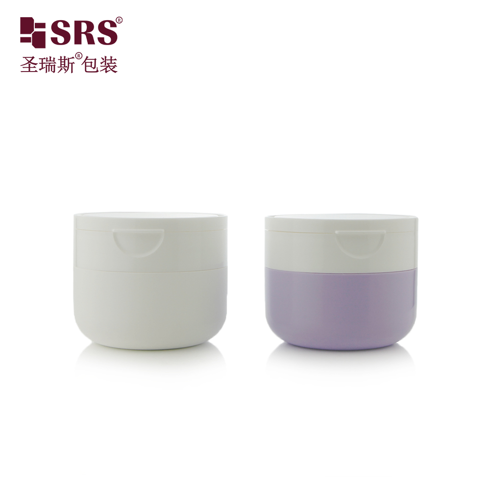 100g Purple Flip Lid PP Material with Spoon Skin Care Packaging Cosmetic Cream Empty Plastic Jar