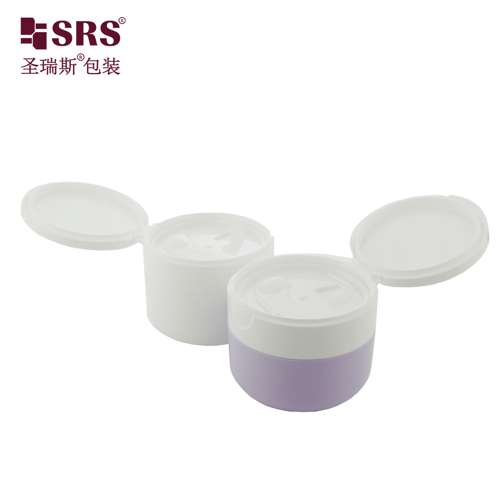 100g Purple Flip Lid PP Material with Spoon Skin Care Packaging Cosmetic Cream Empty Plastic Jar