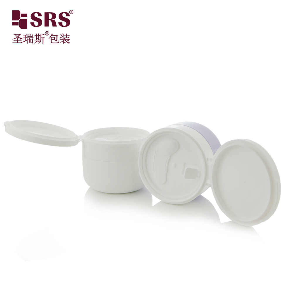 100g Purple Flip Lid PP Material with Spoon Skin Care Packaging Cosmetic Cream Empty Plastic Jar